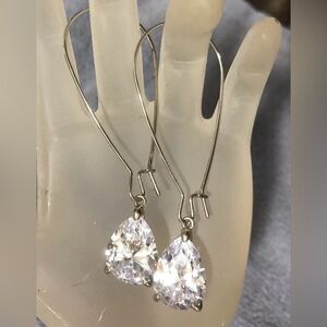 Lisa Freede Diamonique Teardrop Wire Drop Earrings